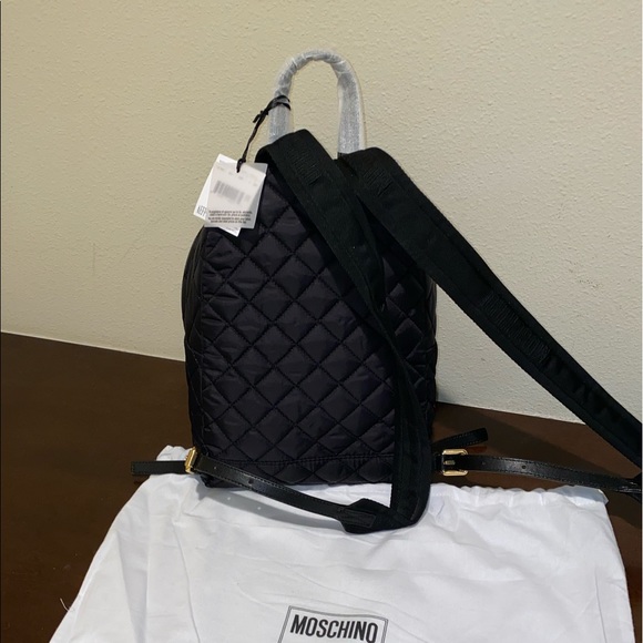 Moschino Black Diamond Quilted logo backpack New!💕 - Picture 5 of 14